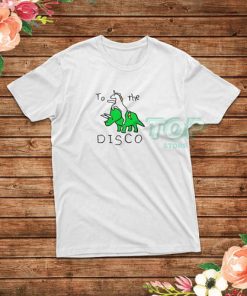 Disco Unicorn Riding Triceratops T-Shirt