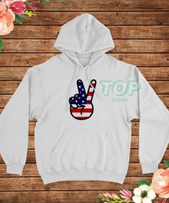 Peace Sign American Flag Hoodie