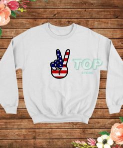 Peace Sign American Flag Sweatshirt