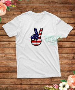 Peace Sign American Flag T-Shirt