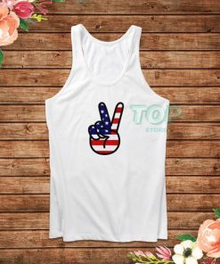 Peace Sign American Flag Tank Top