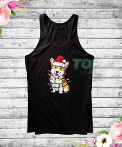 Corgi Christmas Xmas Lights Tank Top