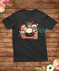 Santa And Sloth Reindeer The Night Before Christmas T-Shirt