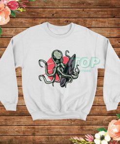 Funny Surfing Octopus Graphic Sweatshirt