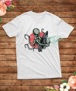 Funny Surfing Octopus Graphic T-Shirt