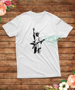 Statue of Liberty Rock V Guitar T-Shirt