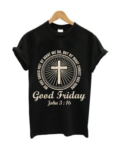 Good friday typography with christian cross t-shirt