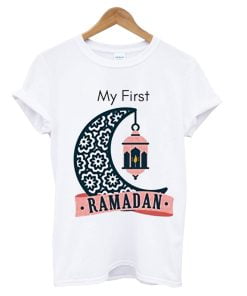 KNITROOT Unisex Half Sleeve T-Shirt White Color Half Sleeve My First Ramadan