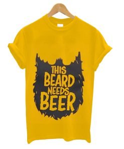 Men Mustard Printed Round Neck T-shirt