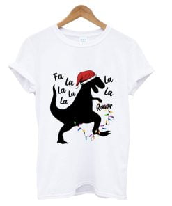 T-Rex Holiday For Light Ladies Fitted T-Shirt