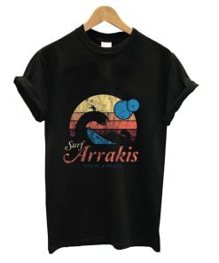 Visit Arrakis Vintage Distressed Surf Dune Sci Fi T-Shirt