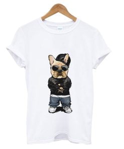 Cool dog in street fashion style graphic illustration Tshirt