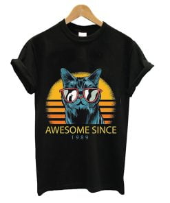 CreativiT Graphic Printed T-Shirt for Unisex Awesome-Cat Tshirt