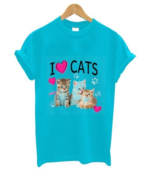 I love cats shirt cat lover tee i love kittens t-shirt