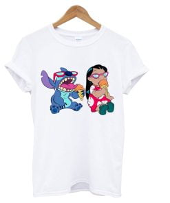 I love ice cream + stich= I wish I was there!! T-shirt