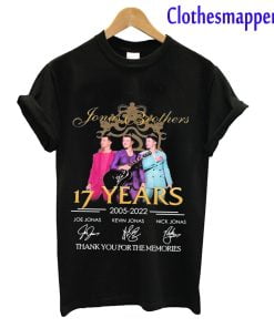 Jonas Brothers 17 Years 2005 2022 Signatures Thank You For The Memories T Shirt