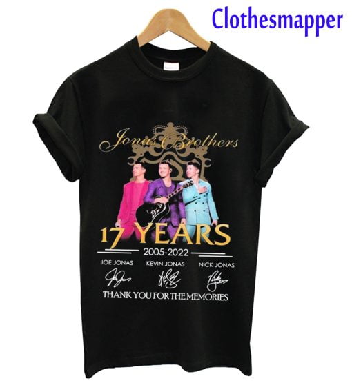 Jonas Brothers 17 Years 2005 2022 Signatures Thank You For The Memories T Shirt