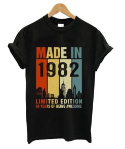 Made In 1982 Limited Edition 40 Years Of Being Awesome T-shirt