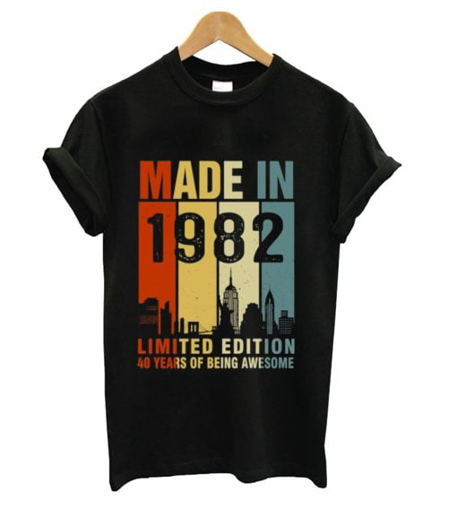 Made In 1982 Limited Edition 40 Years Of Being Awesome T-shirt