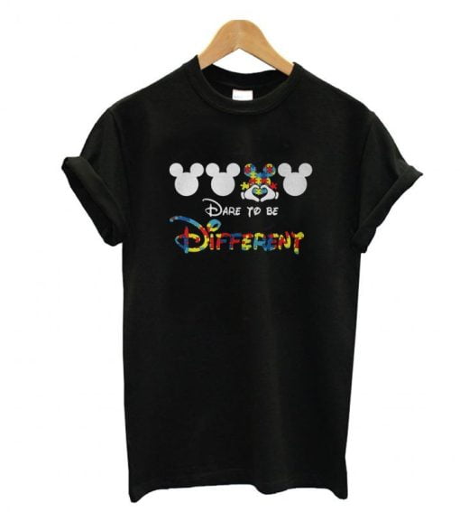 Mickey Mouse Autism Dare to be Different T-Shirt