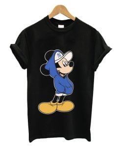 Mickey with a Hoodie T-shirt Black