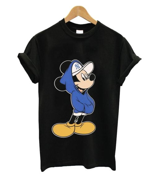 Mickey with a Hoodie T-shirt Black