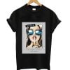 Style is born not paid slogan with comic cartoon girl in sunglasses T-shirt