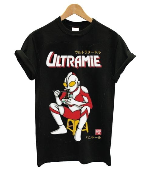 ultramen eat t-shirt noodles