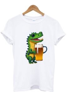 Cute Baby Croc With A Beer Mug T-Shirt