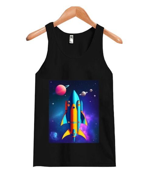 Galactic Visitors Alien Spaceship Arrival Tank Top