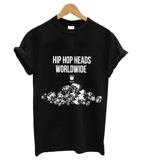 Hip Hop Heads World Wide Black Diamonds Iconic Logo T-Shirt