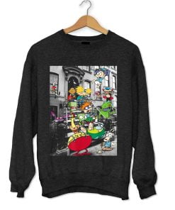 Nickelodeon Classic Nicktoons Hanging On Stoop Sweatshirt