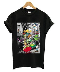 Nickelodeon Classic Nicktoons HaAnging On Stoop T-Shirt