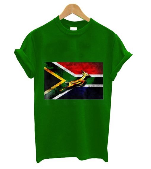 Springbok Bokke South African Flag Vintage Rugby T-Shirt