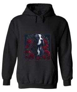 Staffordshire bull terrier red roses hoodie